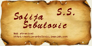 Sofija Srbulović vizit kartica